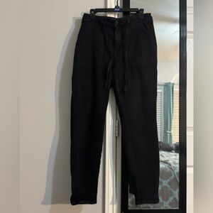 ❤️JUDY BLUE❤️  High Waist Jet Black Double Roll Cuff Joggers Size 9